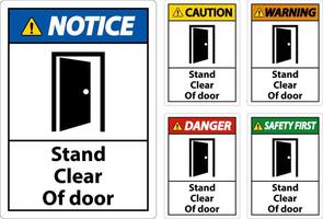 Caution Stand Clear Of Door Symbol Sign On White Background vector