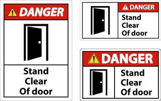 Danger Stand Clear Of Door Symbol Sign On White Background vector