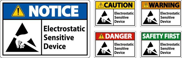 Caution Electrostatic Sensitive Device Sign On White Background vector