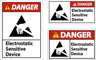 Danger Electrostatic Sensitive Device Sign On White Background vector