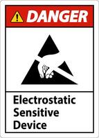 Danger Electrostatic Sensitive Device Sign On White Background vector