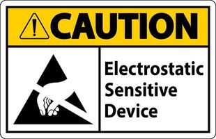 Caution Electrostatic Sensitive Device Sign On White Background vector