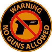 No Gun Rules Sign, Warning No Guns Allowed vector