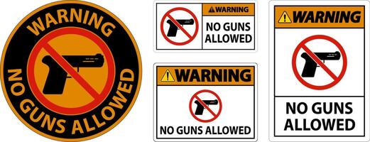 No Gun Rules Sign, Warning No Guns Allowed vector