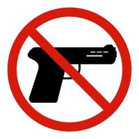 Prohibition sign guns, No guns sign On White Background vector