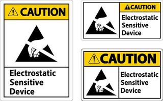 Caution Electrostatic Sensitive Device Sign On White Background vector