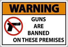 Warning Prohibition sign guns, No guns sign On White Background vector