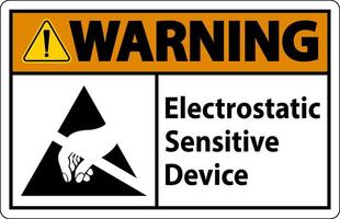 Warning Electrostatic Sensitive Device Sign On White Background vector