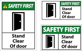 Safety First Stand Clear Of Door Symbol Sign On White Background vector