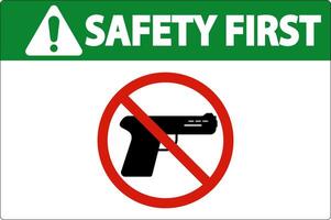 Security Safety First Sign On White Background vector