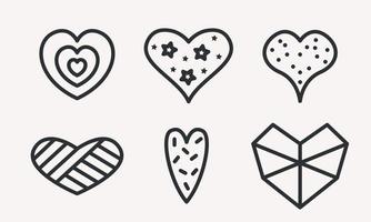 Set of Heart line icon. Sweet cookies for holiday. Winter cake symbol . Vector illustratiion