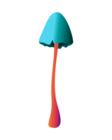 Ugly Bright Blue Green Orange and Pink Mushroom png