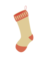 Red and Yellow Christmas Stocking Illustration png