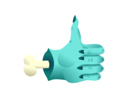 zombie groen duimen omhoog hand- en bot png