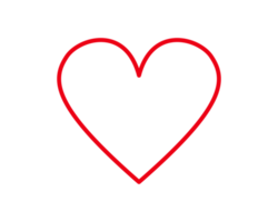 Simple Red Heart Outline Drawing png