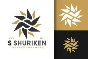 plantilla de ilustración de vector de diseño de logotipo de shuriken de letra s