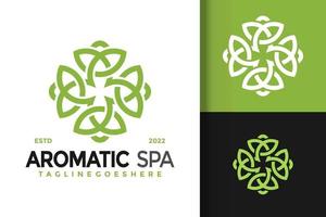 plantilla de ilustración de vector de diseño de logotipo de spa de flores aromáticas