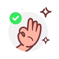 oke hand gesture, done concept illustration flat design vector eps10. modern graphic element for landing page, empty state ui, infographic, icon