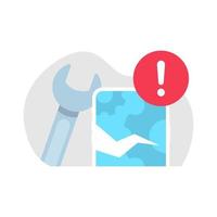 an error occurred, the page is under maintenance on mobile app concept illustration flat design vector eps10. modern graphic element for landing page, empty state ui, infographic, icon