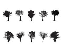 Tree collection silhouette  vector artwork  set