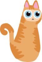 arancia capelli gatto handraw carino gatto in piedi su il pavimento png