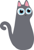 gato de pelo gris handraw lindo gato de pie en el suelo png