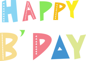 cute birthday text typography png