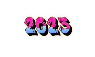 2023 en texto de estilo graffiti png