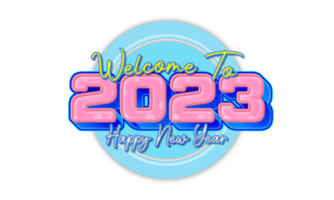 estilo neon 2023 ano novo png