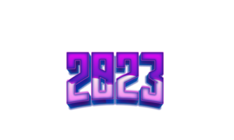 texto de 2023 em estilo retrô png