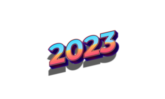 2023 texto en estilo retro