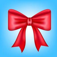 red christmas satin bow vector