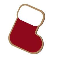 christmas gingerbread in the shape of santa's boot vector