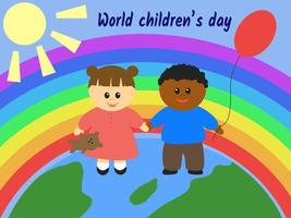 world children's day greeting card vector