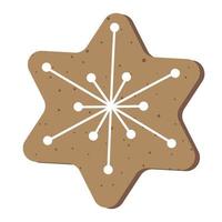 christmas gingerbread in the shape of a snowflake vector