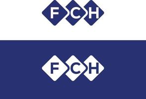 plantillas vectoriales de diseño de logotipo de tipografía de texto fch vector