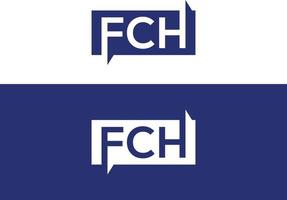 F C H Text typography logo design vector templates