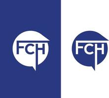 F C H Text typography logo design vector templates