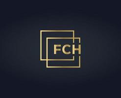 plantillas vectoriales de diseño de logotipo de tipografía de texto fch vector