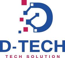 logotipo de la solución tecnológica letra d vector