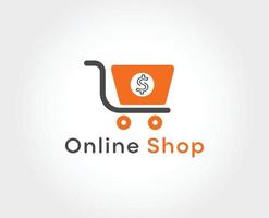 Online Cart logo design vector