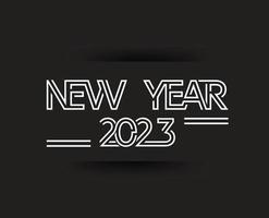 New year 2023 text typography design patter vector