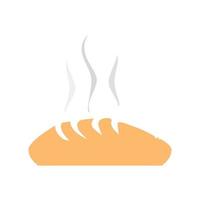 Bread with smokeicon vector. Bread icon for web design. Simple design on white background. vector