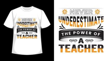 Never Underestimate The Power Of A Teacher Vector Typography T shirt Design