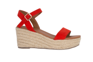 röd kvinna sandal sko png