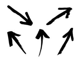 conjunto de ilustración de flecha de tinta dibujada a mano. imágenes prediseñadas de garabatos de negocios. elemento único para el diseño vector
