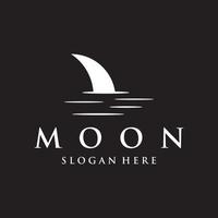 full moon and half moon logo, with logo vector icon concept design and symbols illustration template