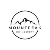 Logo design of mountains or mountains silhouettes. Logos for climbers, photographers, businesses. vector