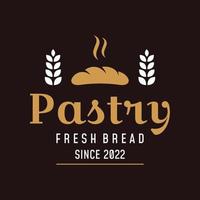 Retro wheat bread logo design template. Badge for bakery, home made bakery, restaurant or cafe, patisserie, business. vector