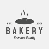 Retro wheat bread logo design template. Badge for bakery, home made bakery, restaurant or cafe, patisserie, business. vector